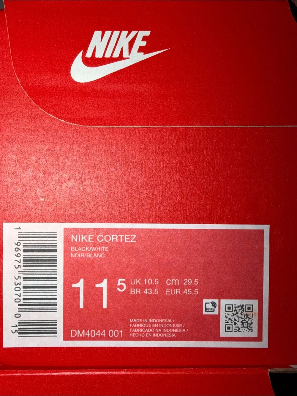 Nike Cortez Black White DM4044-001 Men’s Size 11.5